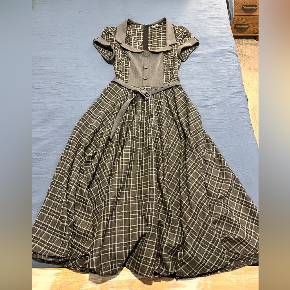Voodoo Vixen ELLA TARTAN FLARE DRESS